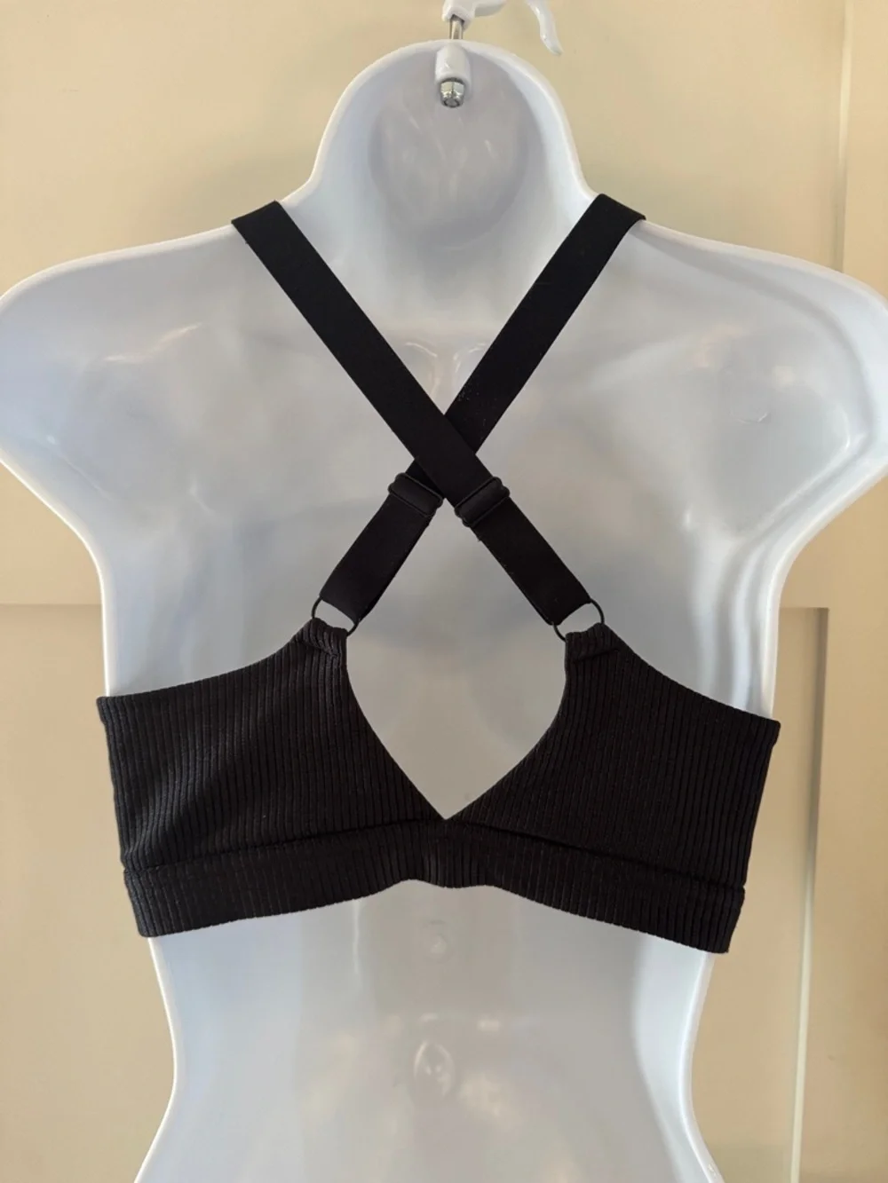aerie Black Ribbed Halter Bralette - Picture 3 of 5